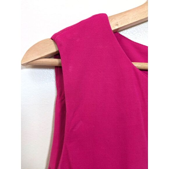 Diane von Furstenburg Carpreena Mini Hot Pink Sleeveless Dress w/ Pockets Sz 4 - Picture 6 of 11